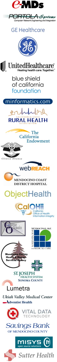 Logos for the sponsors of the HIE Conference, Summer 2008