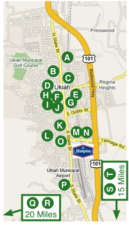 map of restaurants in ukiah area